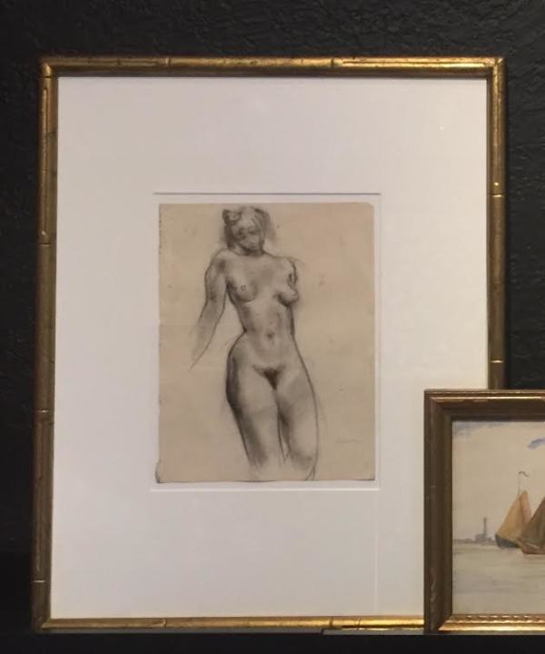 Female Nude Figure Study Pencil Drawing Estelle Levin Siegelaub by Estelle Levin Siegelaub