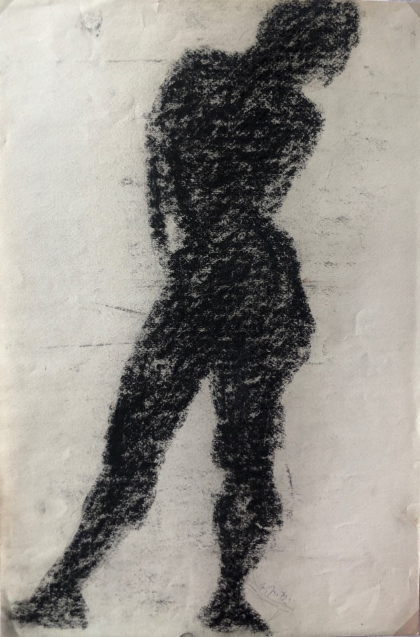 Charcoal Female Silhouette by Frank J Bette