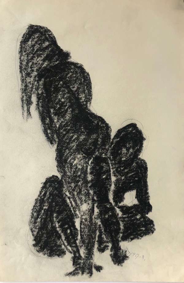 Charcoal Couple Silhouette by Frank J Bette
