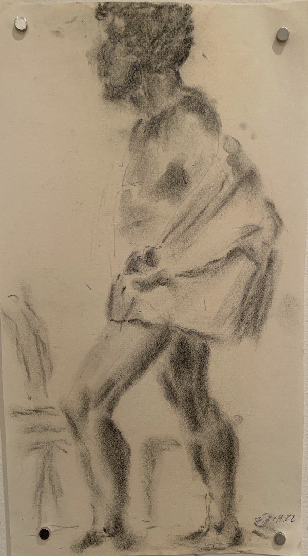 Male Nude With Coat by Frank J Bette