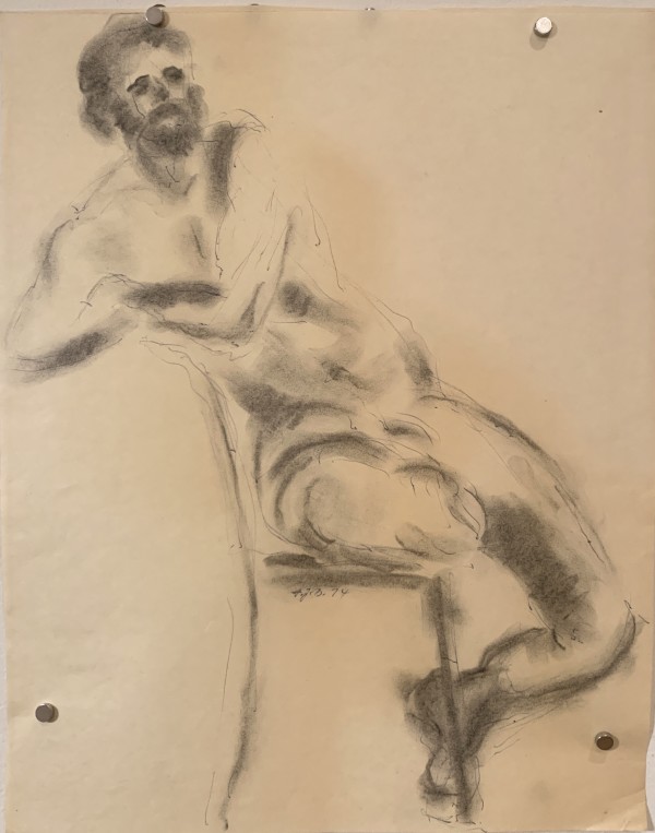 Male Nude Seated by Frank J Bette