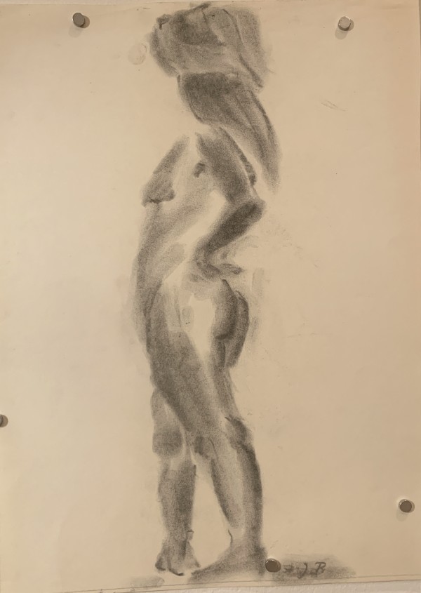 Female Nude Stepping Out by Frank J Bette
