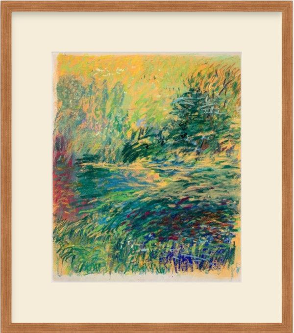 "Pastel Landscape with Red Bush" by Edith  Isaac-Rose