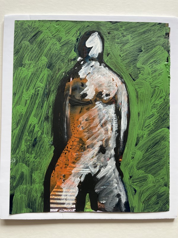 "Green Nude 1" 1980s Jack Hooper Painting by Jack Hooper