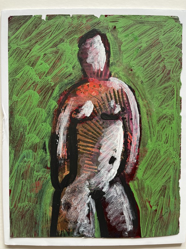 "Green Nude 2" 1980s Jack Hooper Painting by Jack Hooper