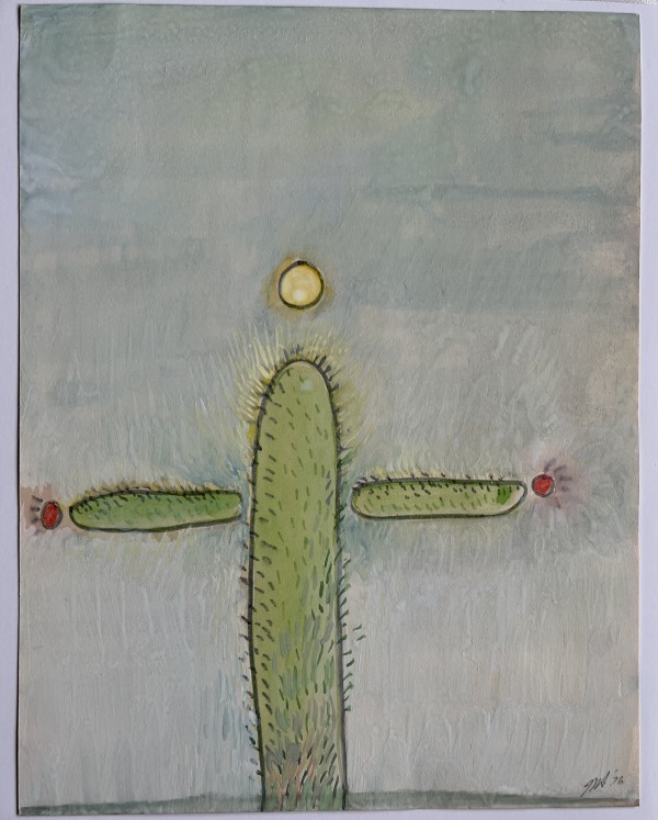 "Cactus" 1976 American Modernist Jack Hooper Watercolor Painting by Jack Hooper