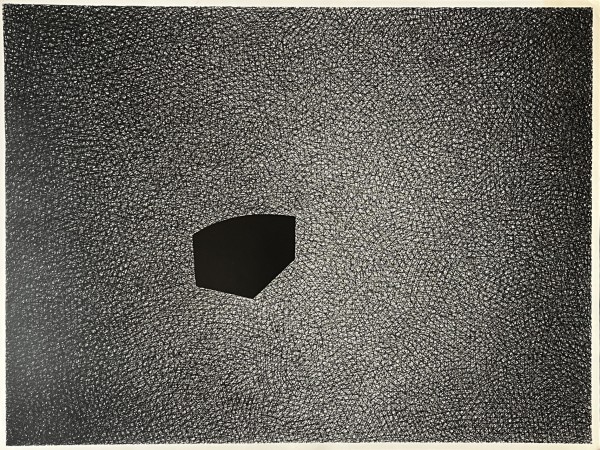 1980s "#15" Interwoven Line Abstract Charcoal Drawing by Jack Scott