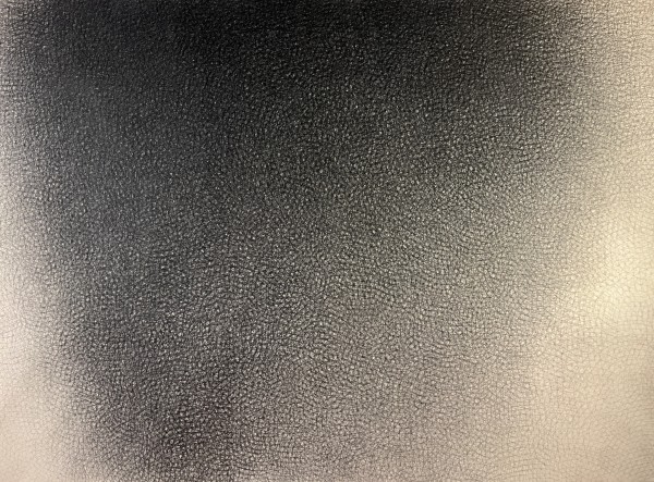 "Black Drawing" Charcoal Cross-Hatch Drawing on Canvas 1976 by Jack Scott