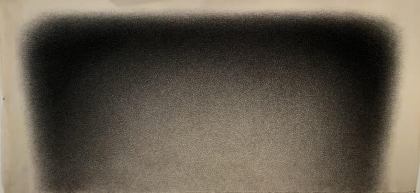 "Light Black Blur #2" Charcoal Cross-Hatch Drawing on Canvas 1978 by Jack Scott
