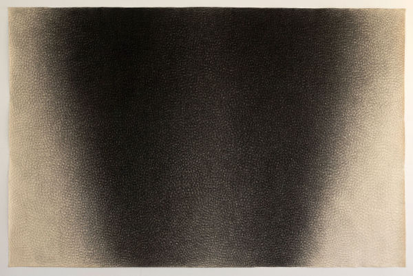 "Black Drawing (Introductions)" Charcoal Cross-Hatch Drawing on Canvas 1976 Jack Scott by Jack Scott