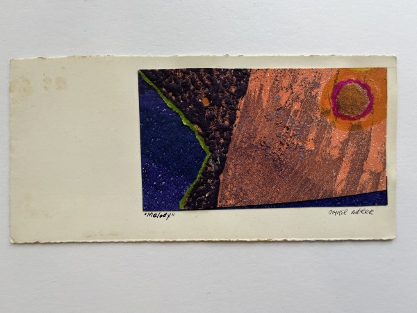 1960s "Melody" Collage Print Purple and Orange NY Artist Myril Adler by Myril Adler