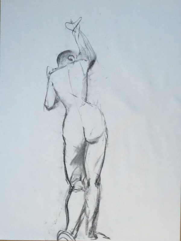 Female Nude Charcoal Drawing 1 by Unsigned