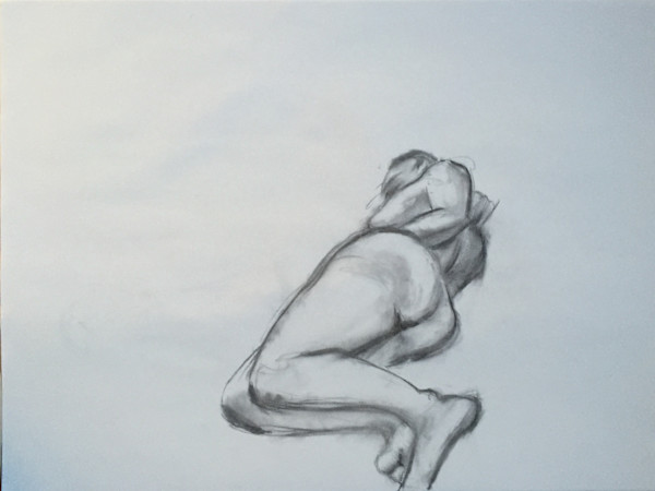 Female Nude Charcoal Drawing 4