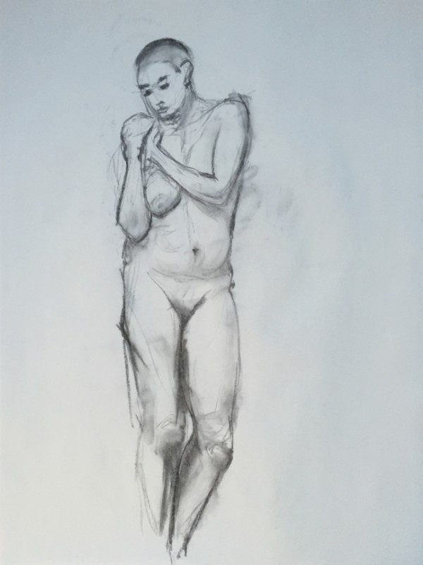 Female Nude Charcoal Drawing 5 by Unsigned