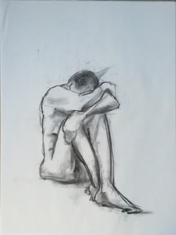 Female Nude Charcoal Drawing 6 by Unsigned