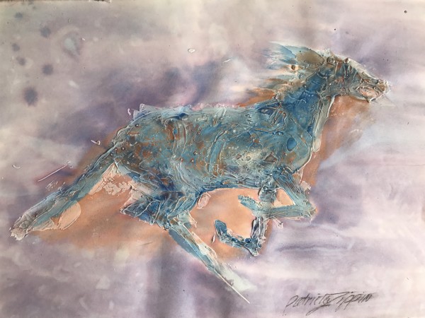 Blue Horse Running by Patricia Zippin