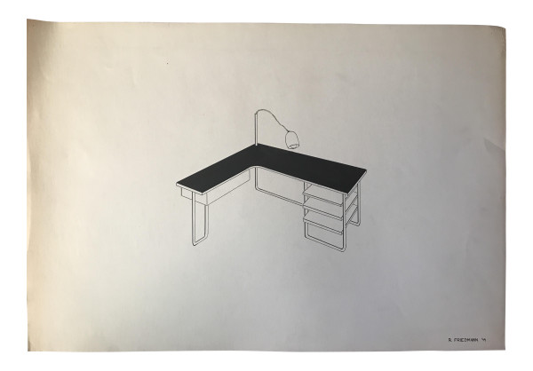 Modern Desk Drawing by Jerry & Ruth Opper Estate