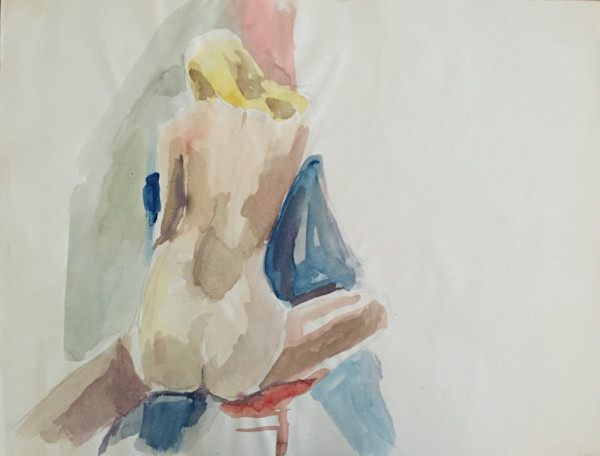 Blond Hair and Blue Chair by Thelma Corbin Moody