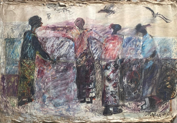 FISHING LADIES ON THE BEACH by saskia pintelon