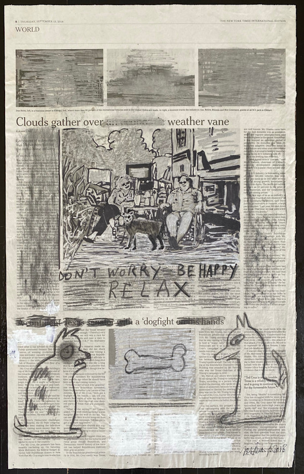NYT 2018 NEWSPAPER DON'T WORRY BE HAPPY RELAX by saskia pintelon, Image 1.