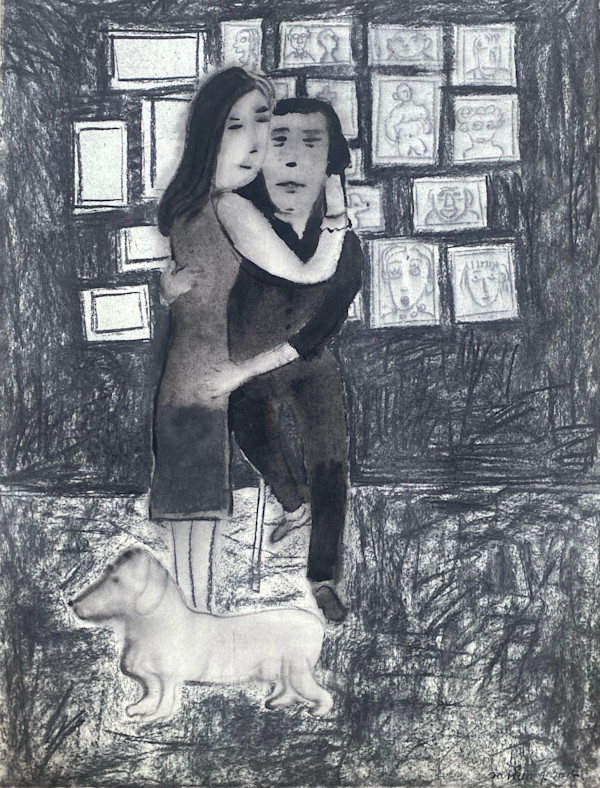 happy couple and dog by saskia pintelon