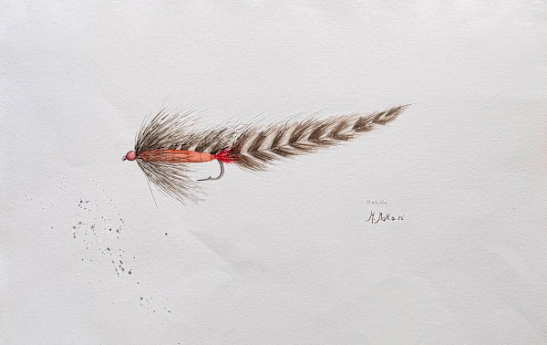 Watercolor Fly by Moni Moka