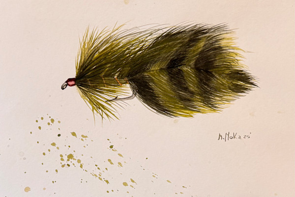 Watercolor Fly by Moni Moka