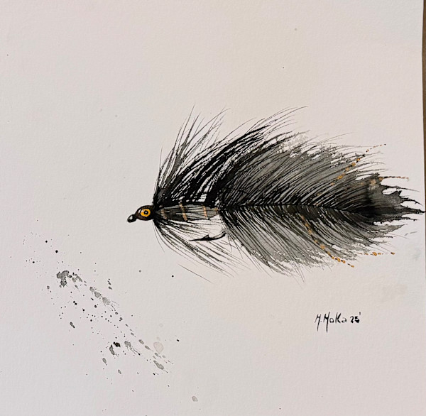 Watercolor Fly by Moni Moka