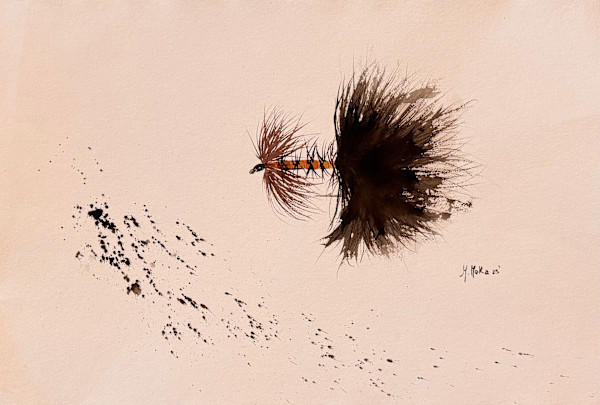 Watercolor Fly by Moni Moka