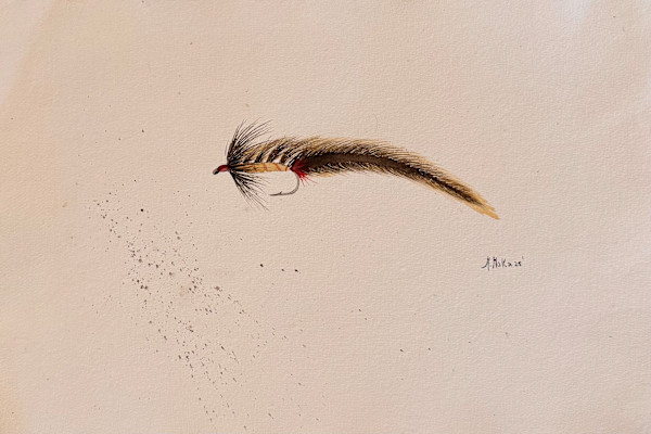 Watercolor Fly by Moni Moka