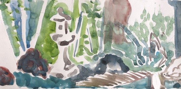 Watercolor: Bangkok Garden Study, Thailand by Marianne Wilson