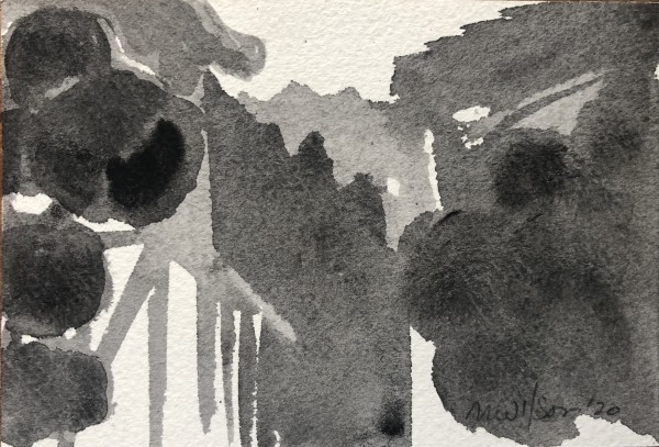 Kyoto Landscape: Sonobe Houses and Trees with Tamazukuri Style Pruning by Marianne Wilson