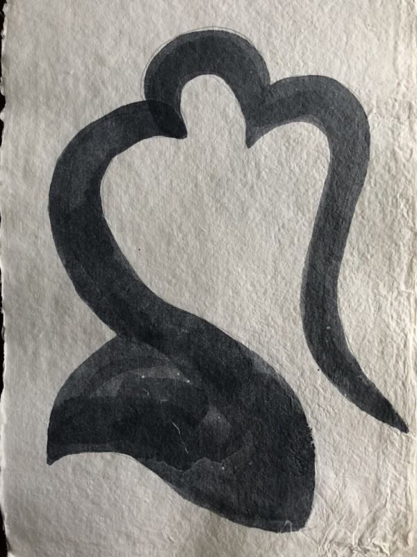 Sketchbook Page, Burma: Ancient Hairstyle Motif by Marianne Wilson