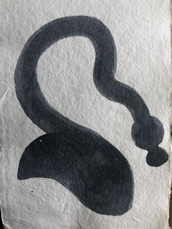 Sketchbook Page, Burma: Ancient Hairstyle Motif by Marianne Wilson