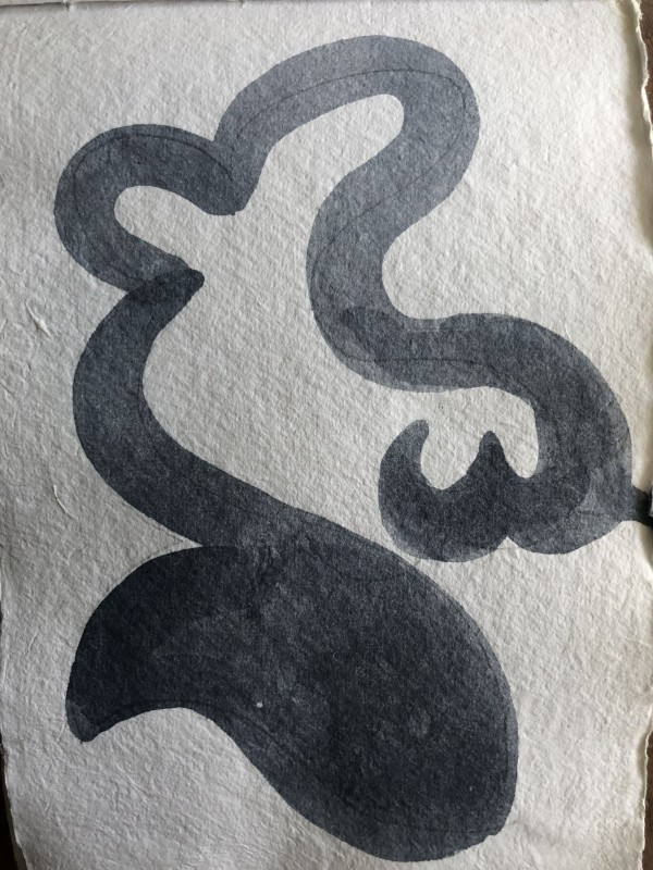 Sketchbook Page, Burma: Ancient Hairstyle Motif by Marianne Wilson