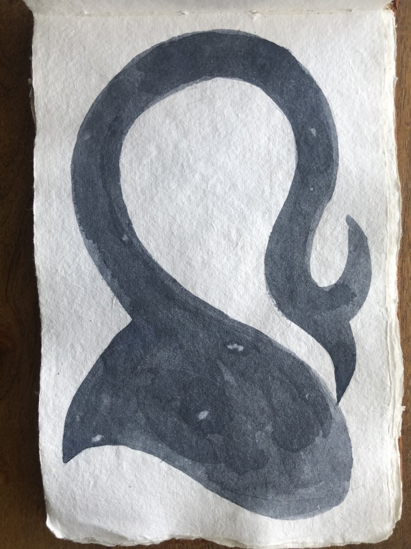 Sketchbook Page, Burma: Ancient Hairstyle Motif by Marianne Wilson