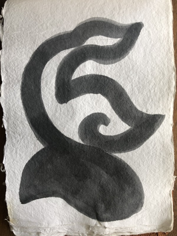 Sketchbook Page, Burma: Ancient Hairstyle Motif by Marianne Wilson