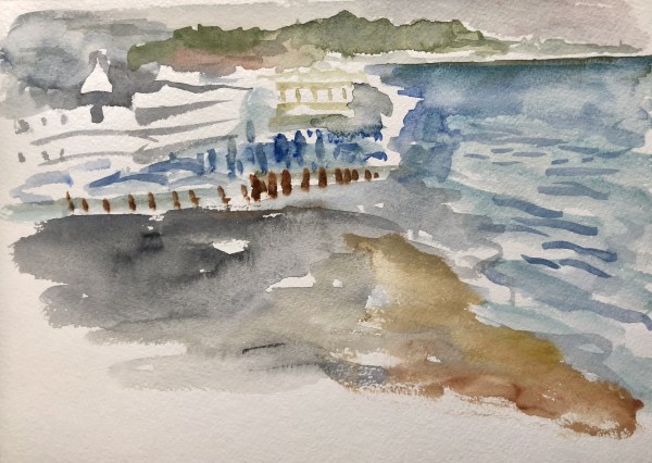 Watercolor: Nice Landscape, France by Marianne Wilson