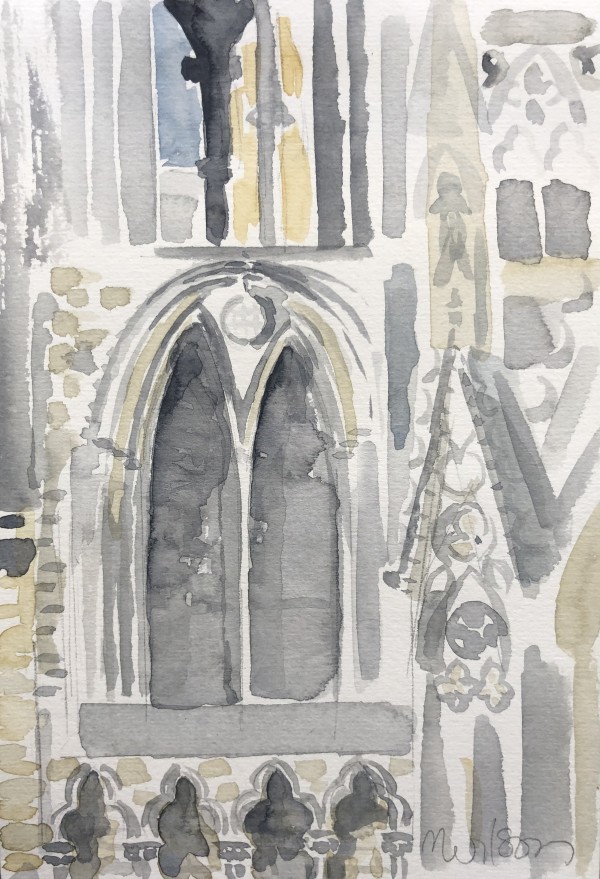 Watercolor: Study of Rouen Cathedral from Monet's studio by Marianne Wilson