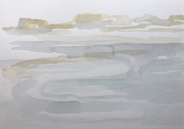 Watercolor: Bahrain Landscape: Qal'at Al-Bahrain by Marianne Wilson