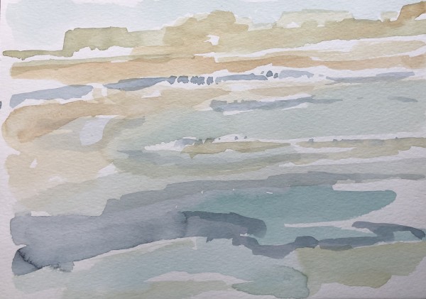Watercolor: Bahrain Landscape, Qal'at Al-Bahrain by Marianne Wilson