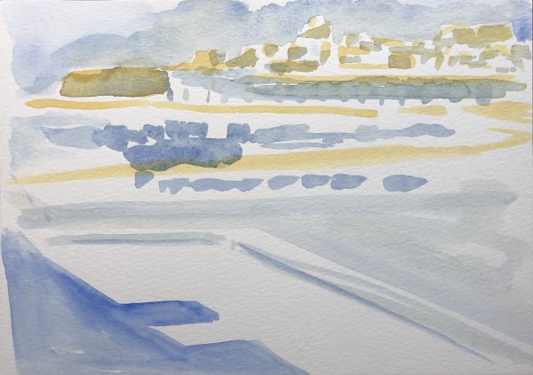 Watercolor: Bahrain Landscape: Qal'at Al-Bahrain by Marianne Wilson