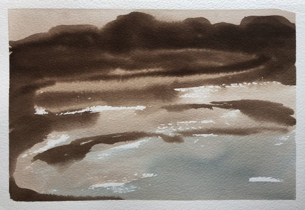 Watercolor: Bahrain Landscape: Qal'at Al-Bahrain by Marianne Wilson