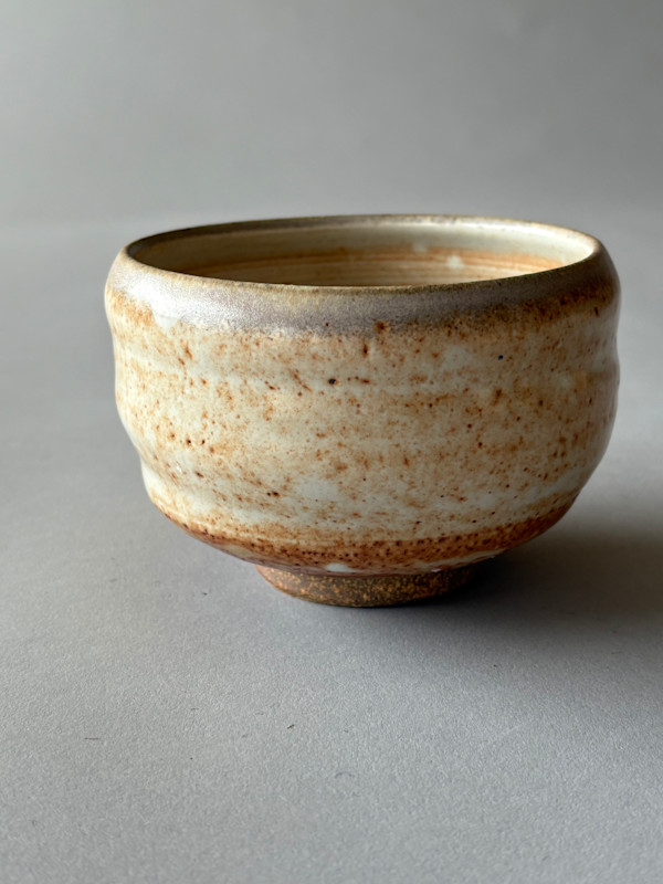 Ceramic Teabowl, Wood Fired Shino #6-12/24 firing by Marianne Wilson Studio