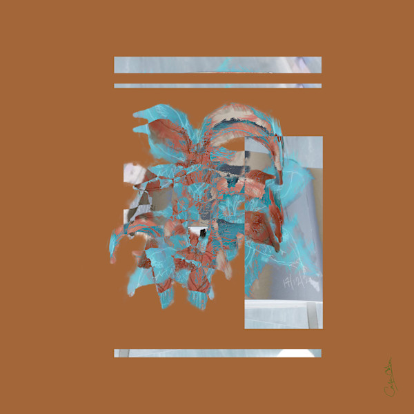 Plant Series 2: Masked Cavendish 6, Blues and Browns by Catrin O'Hara