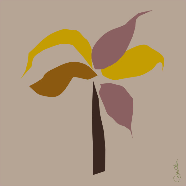 Plant Series 1: Abstract Line Cavendish 5, Brown by Catrin O'Hara