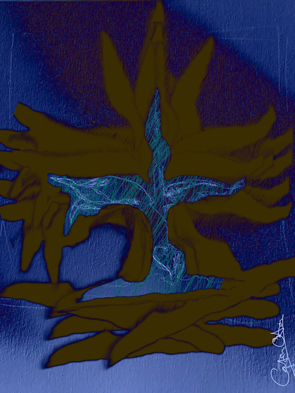 Plant Series 2: Masked Cavendish 2, Blue by Catrin O'Hara