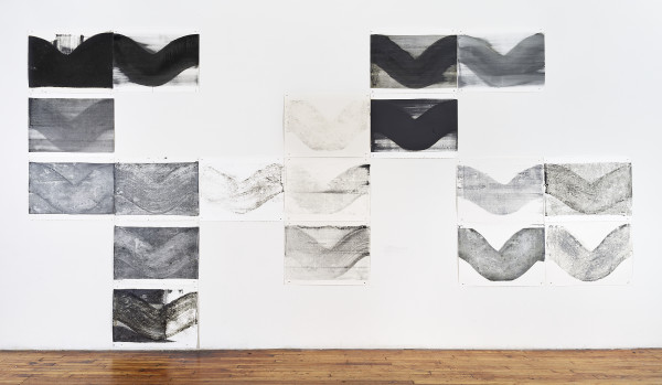 Black wave,  24 monoprints, oil on paper , 22”x30” each . by Maria Mimma Scarpini