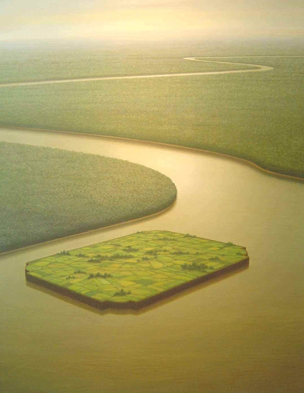 - sin titulo -  River with field by John Fraser