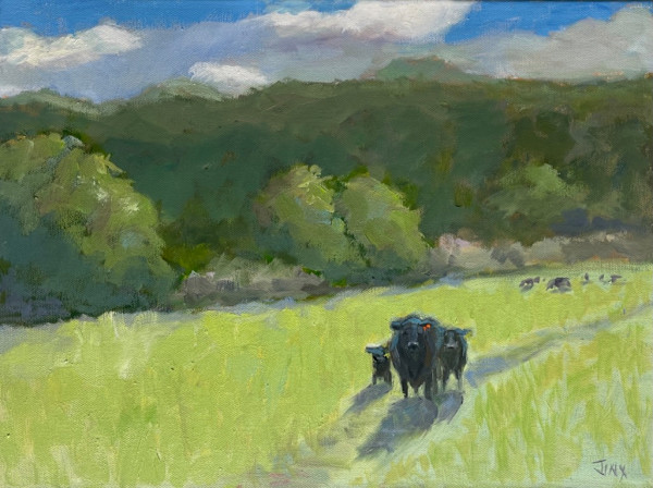 Three Cows in A field by Jinx Constine